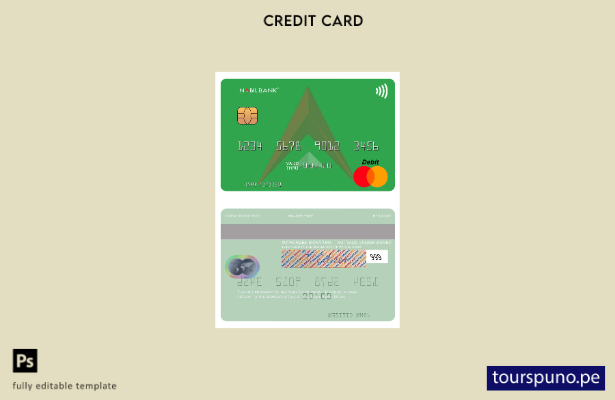 lista para imprimir la plantilla mastercard de Nepal Nabil Bank